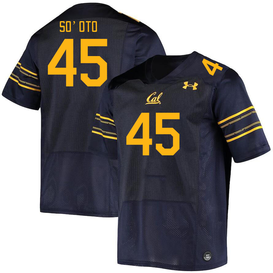 Men #45 McKyle So'oto California Golden Bears College Football Jerseys Stitched Sale-Navy